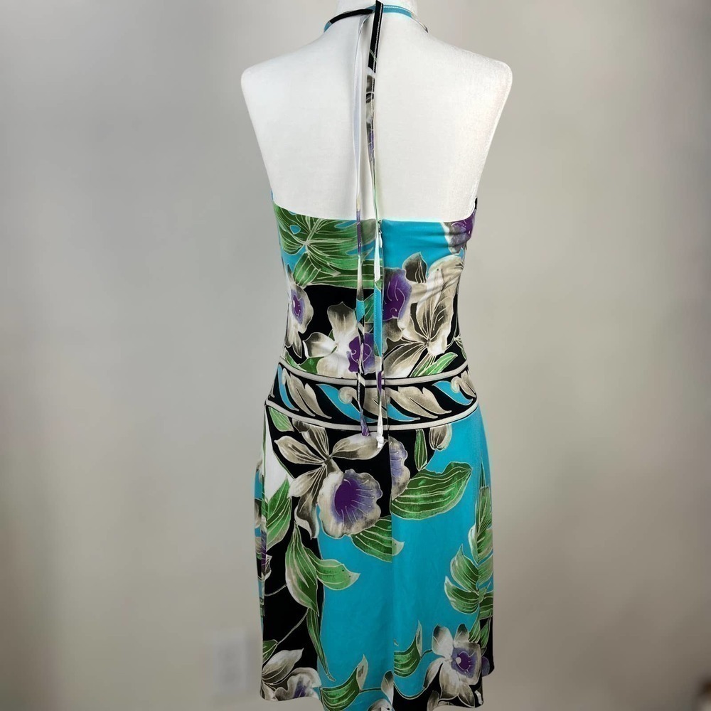 Cache Y2K Floral Halter Dress Lightweight Stretch Size Small - Picture 9 of 16